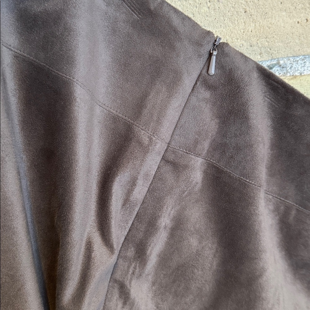 Sigrid Olsen Chocolate Brown Faux Suede Maxi Skirt - Picture 6 of 6